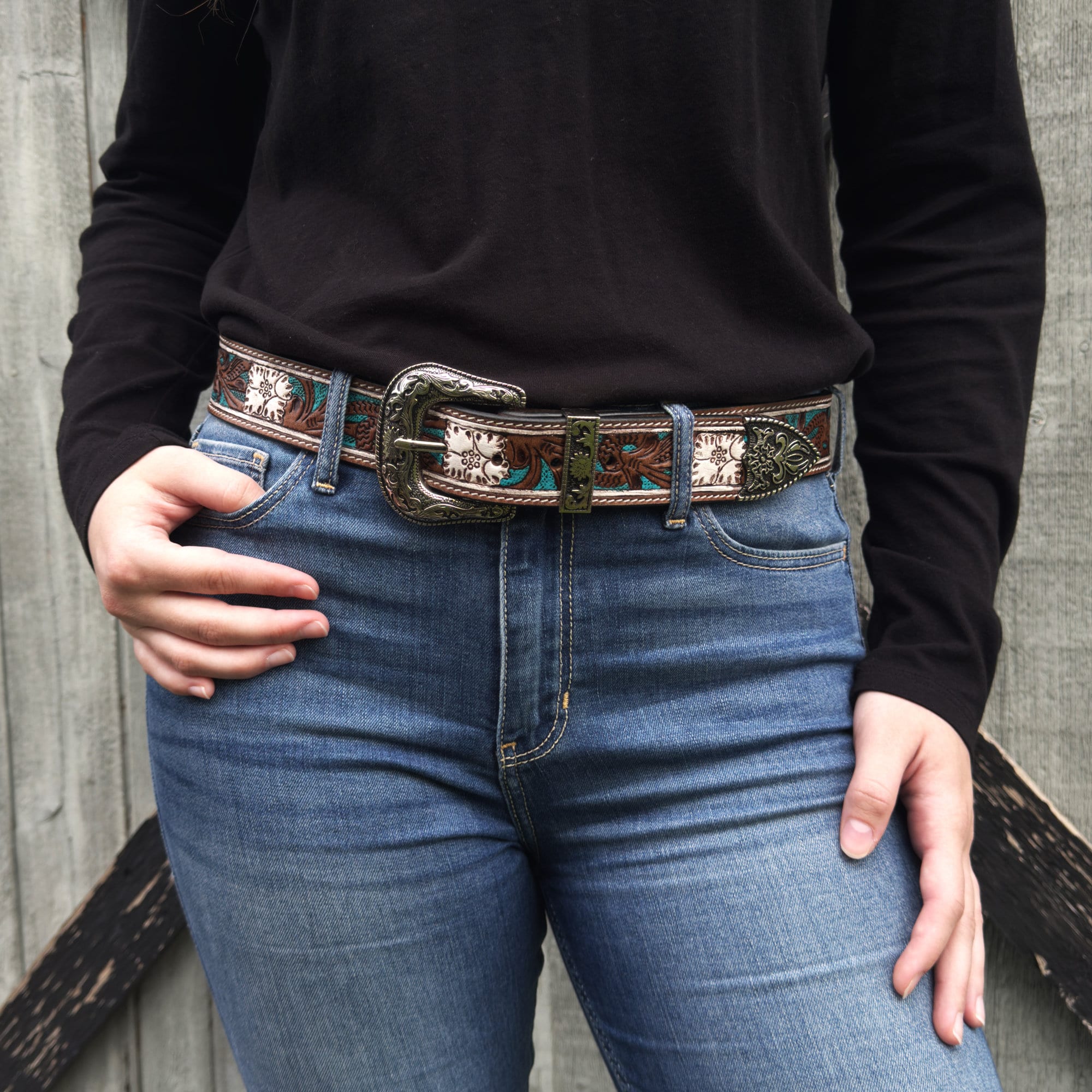 Storyteller Hand Tooled Leather Western Belt - Etsy display picture 1
