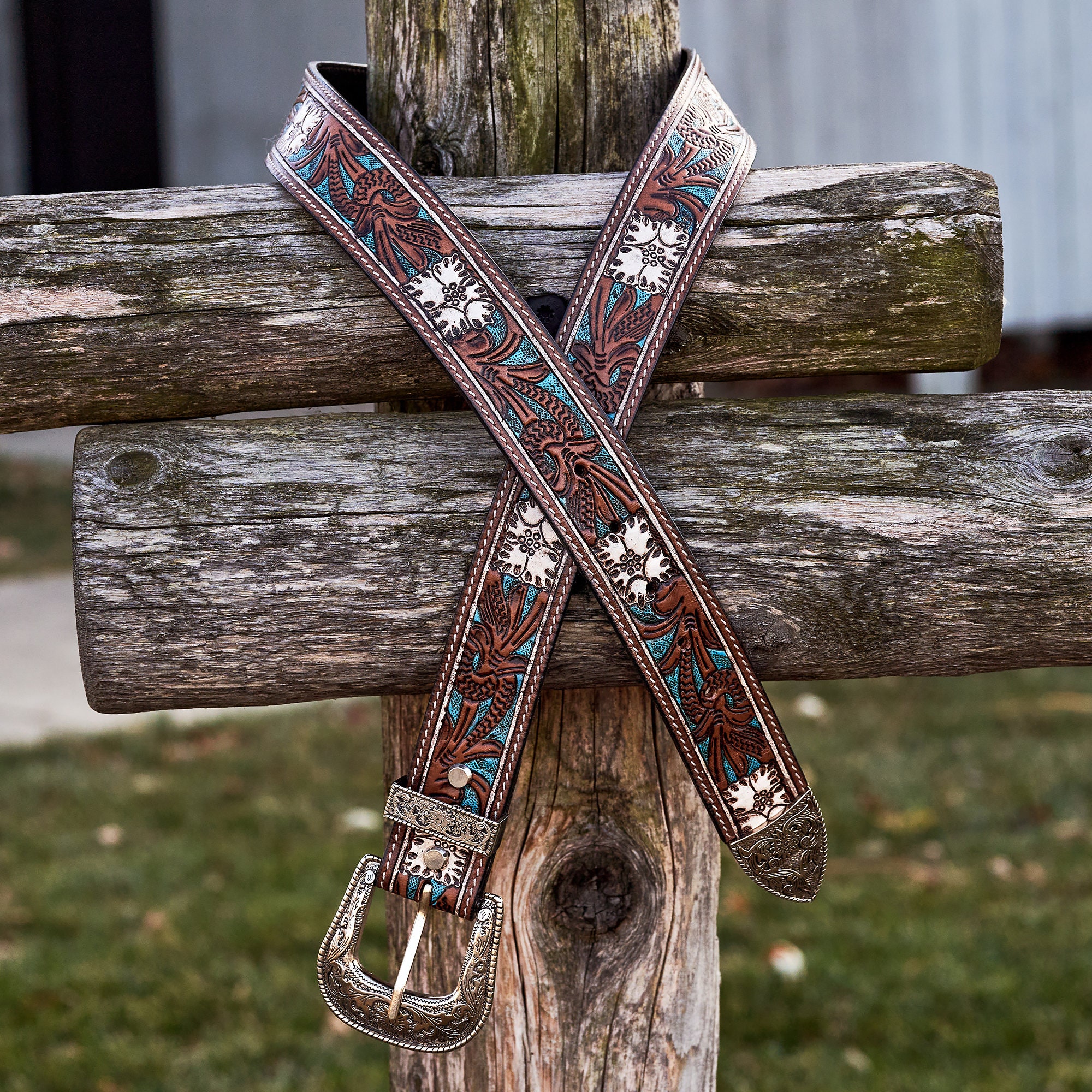 Storyteller Hand Tooled Leather Western Belt - Etsy