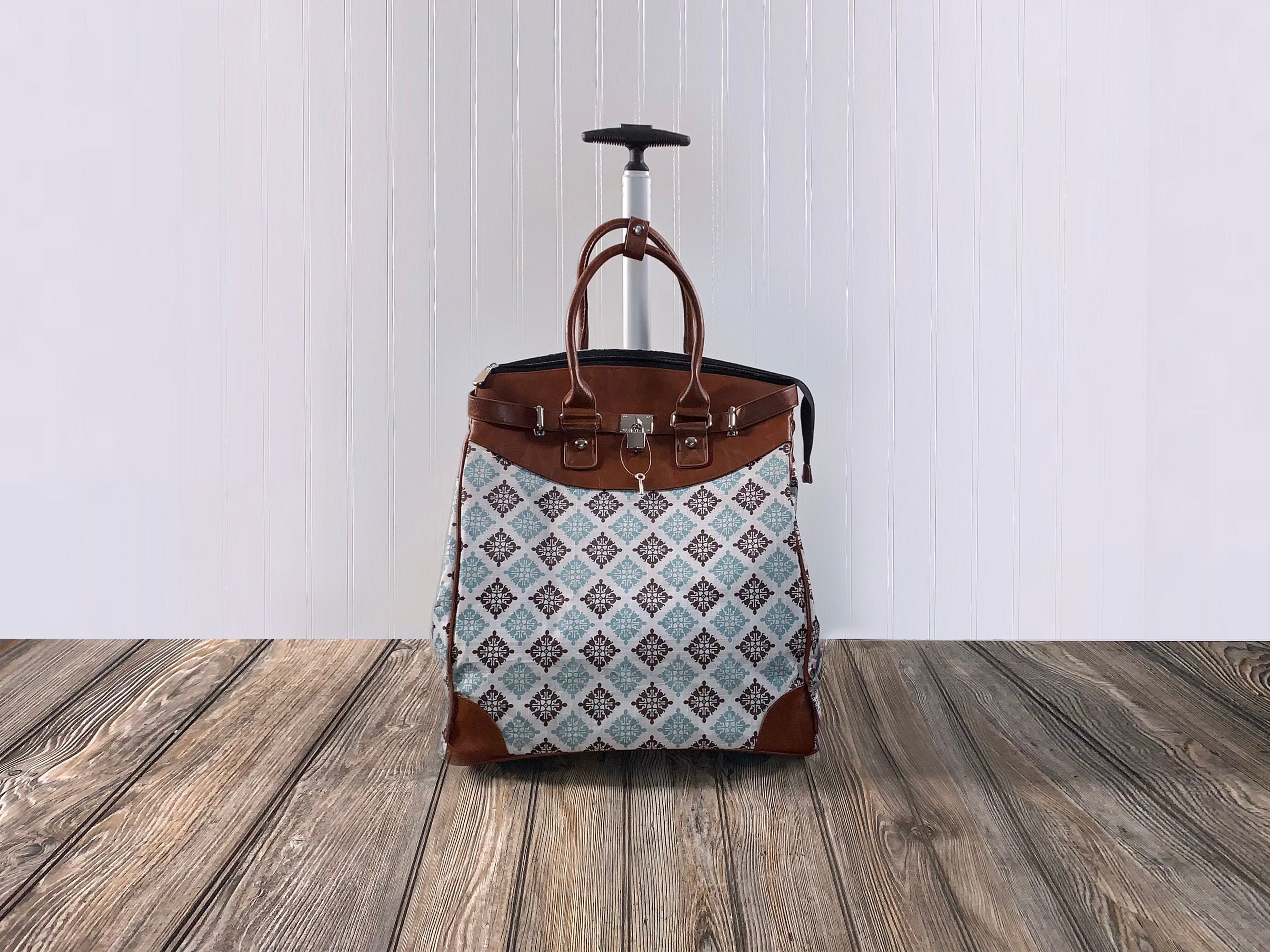Women's Travel Rolling Weekender Duffle Bag Etsy
