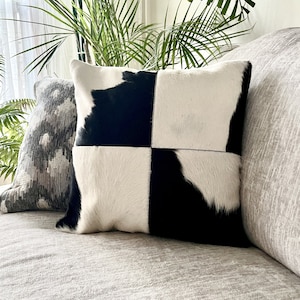 Handcrafted Cowhide Pillow Case | Rustic Home Decor