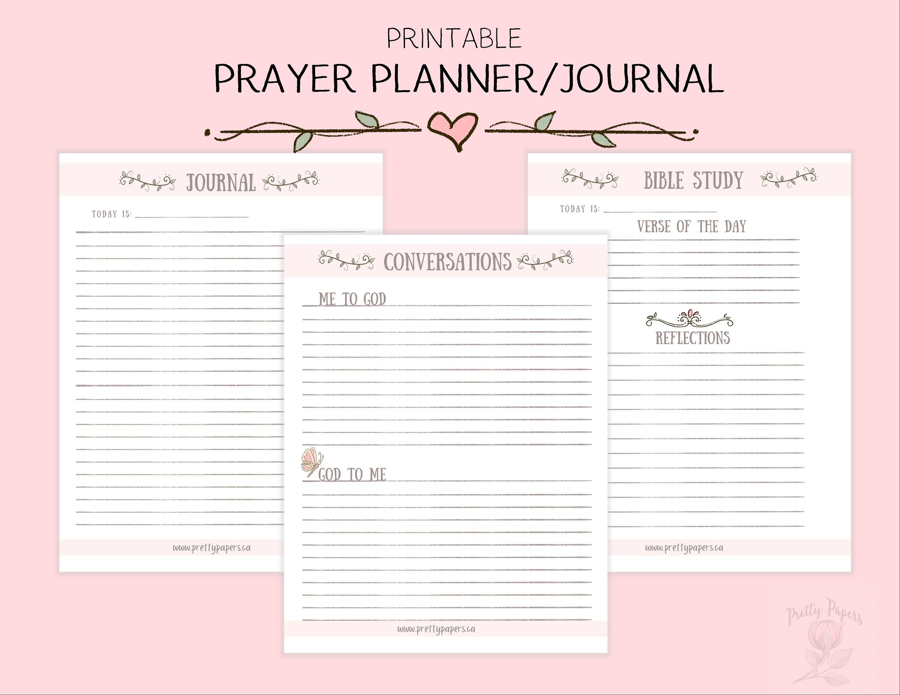 Printable Pink Prayer Planner Journal the Lords Prayer | Etsy