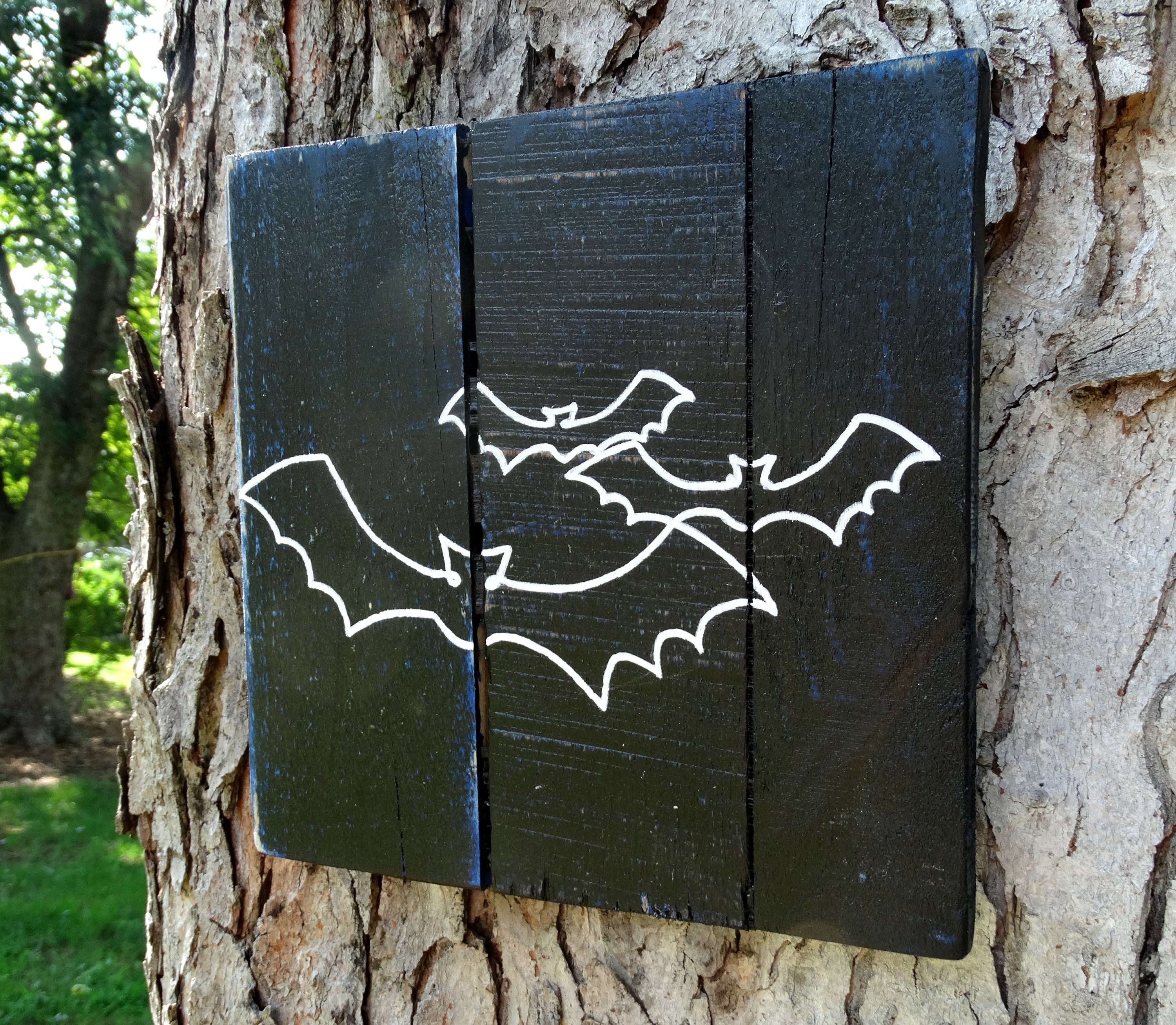 Black Bat Wall Art Halloween Home Decor Spooky Seasonal Etsy UK