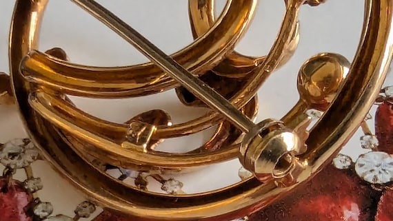 18K Gold And Ruby Brooch - image 4