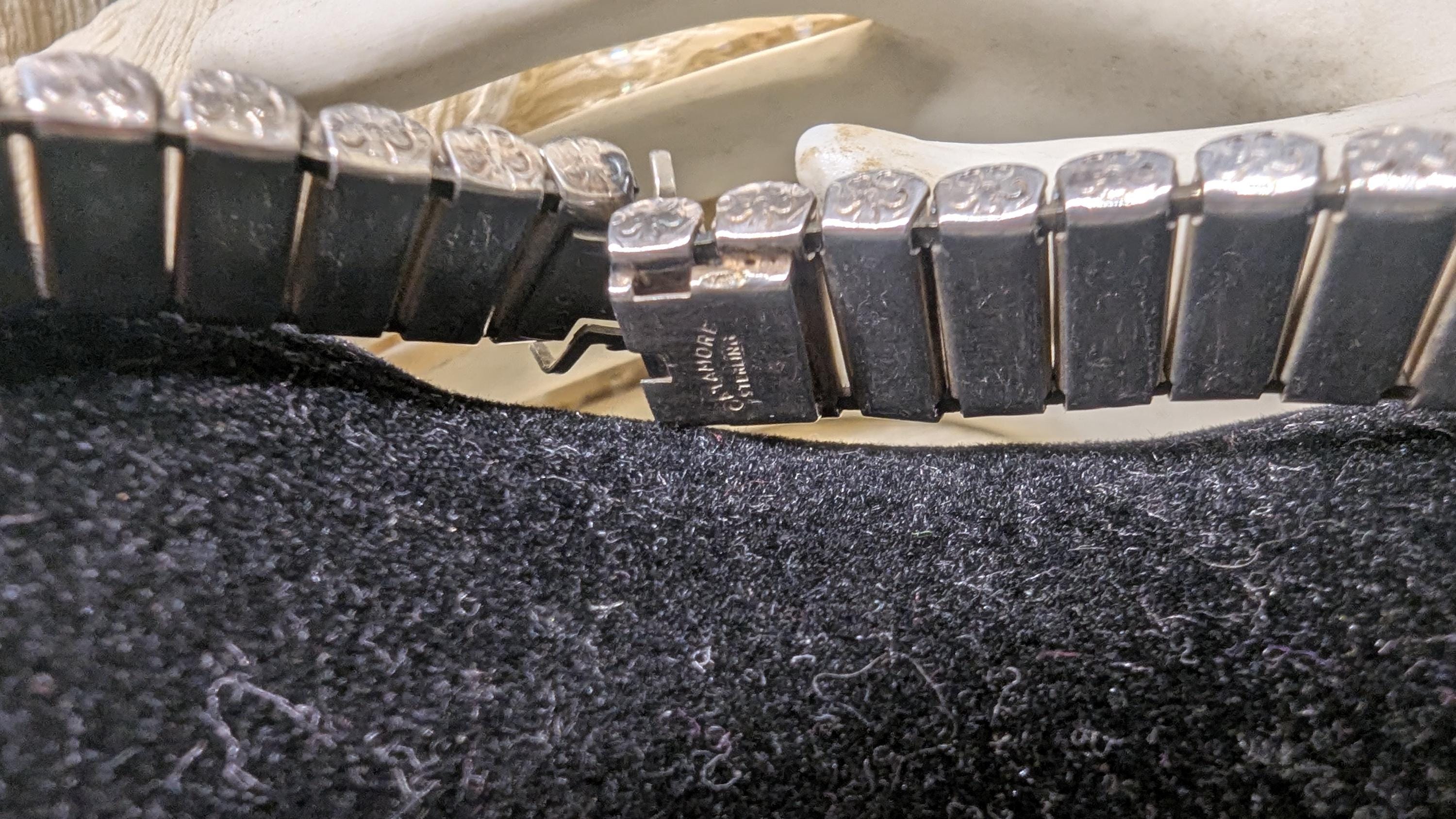 Vintage Art Deco Rhinestone Sterling Silver Bracelet 
