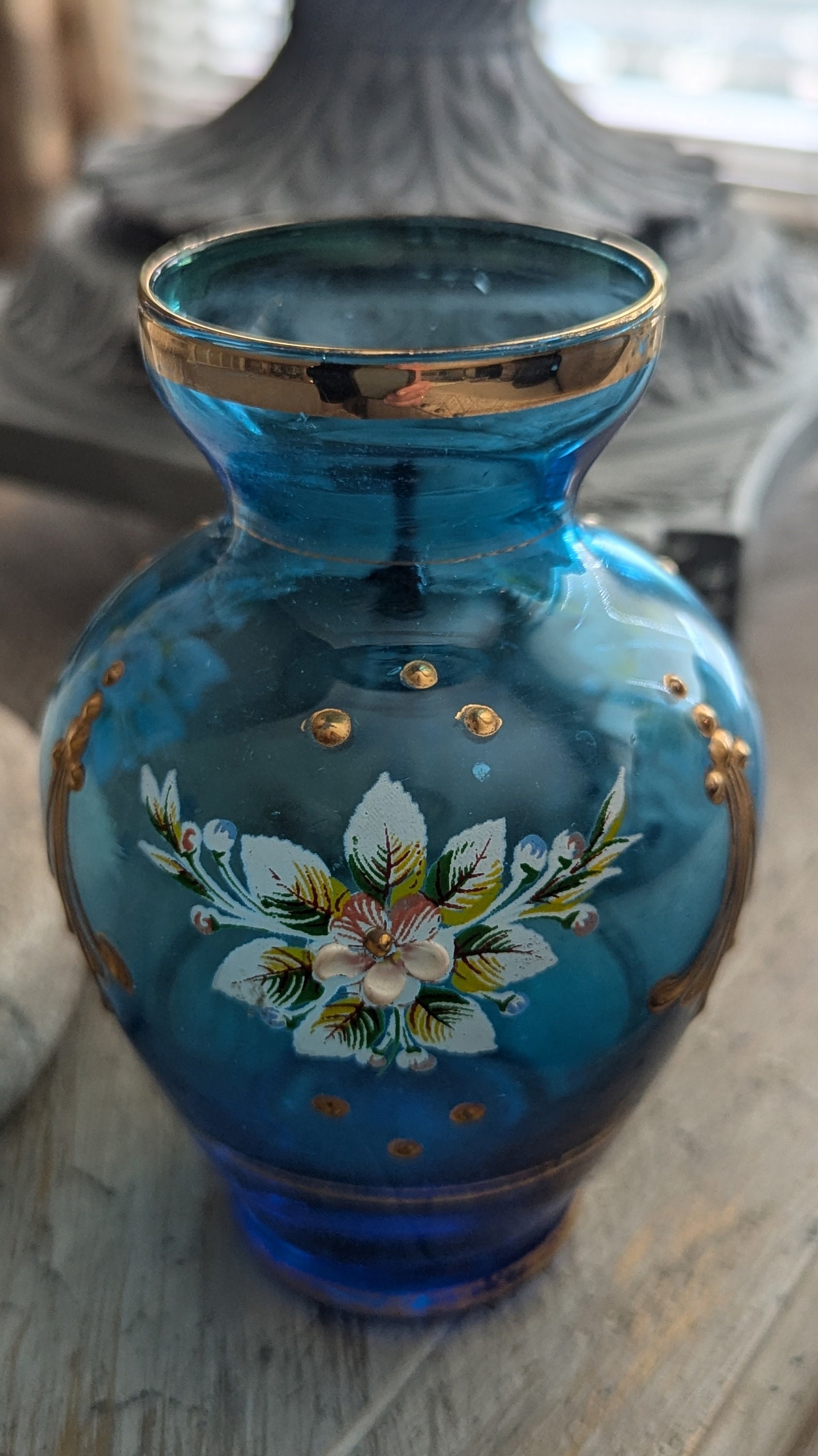 Vintage PICONE MURANO Sommerso Faceted Blue Yellow Italian