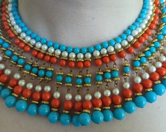 Egyptian Fringe Bib Necklace