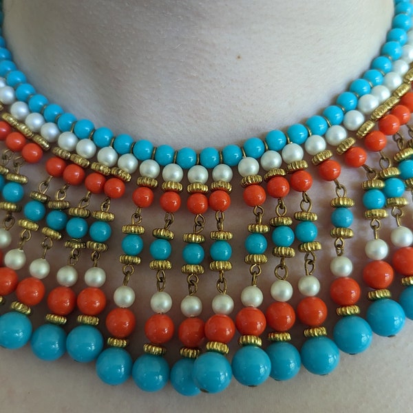 Egyptian Fringe Bib Necklace