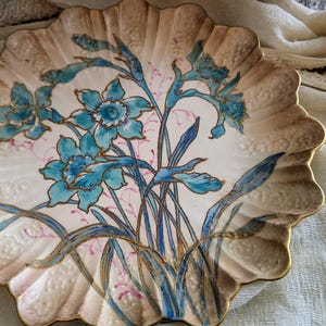 Beautifully Detailed Antique Doulton Burslem Empress Gold Trim Plate, Decor Home Plate