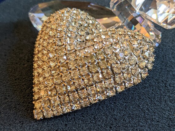 Rhinestone Haute Couture Heart Brooch/Pin