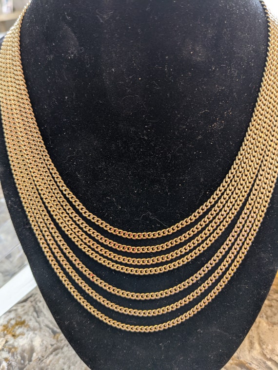 Seven Strand Faceted Gold Curb Chain