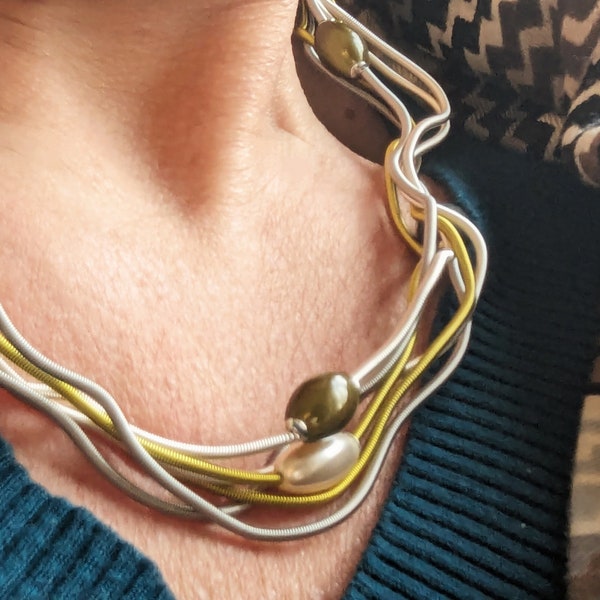 Vintage Sandrine Giraud Coiled Necklace, Paris Design Studio, Artistic Friend, Mother