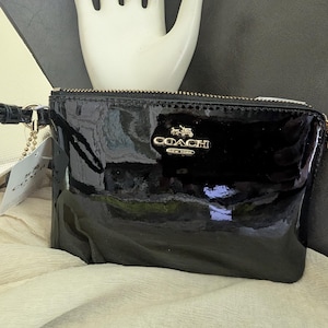 Coach Black Patent Leather Wristlet: 75 Year Commemorative Edition