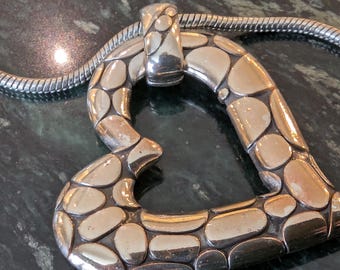 Brighton Silver Plated Cobblestone Heart Necklace