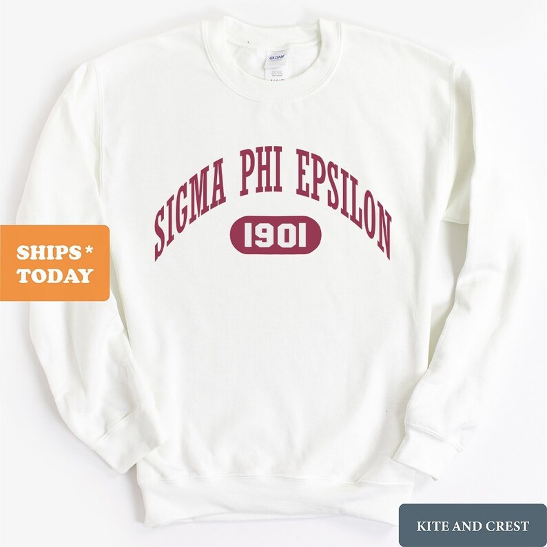 Sig Ep Large Athletic Crewneck Sweatshirt Sigma Phi Epsilon Sweatshirt