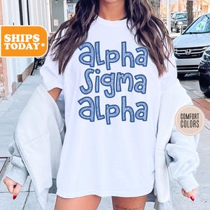 Alpha Sigma Alpha Comfort Colors Sorority T-shirt | Alpha Sig Greek Letters | Sorority Gifts | Big Little Shirts | - Charming Crew -