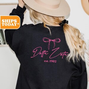 Delta Zeta Sorority Sweatshirt | Dee Zee Greek Letters | Sorority Merch | Big Little Reveal | Pink Hoodie | Sorority | _ Graceful Letters _