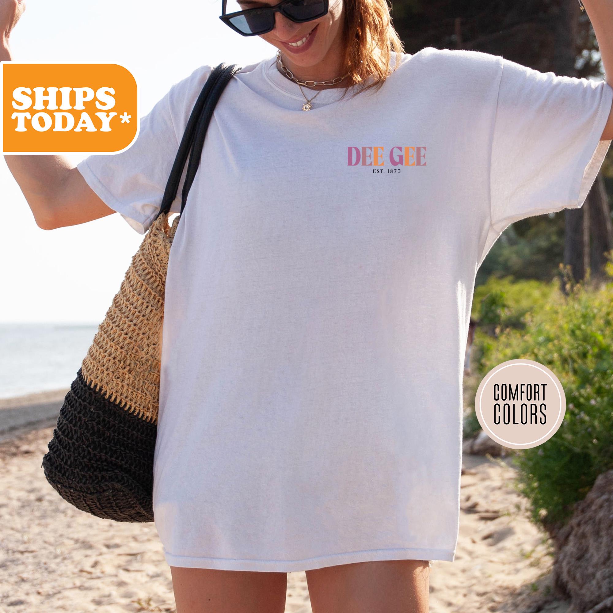 Delta Gamma Bold Stacked Comfort Colors Sorority T-shirt | Dee Gee