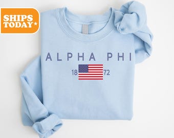 Alpha Phi Sorority Sweatshirt | Alpha Phi Sorority Hoodie | Greek Gifts | Sorority Merch | APHI Aesthetic Hoodie | Pink Hoodie | _ Patriot _