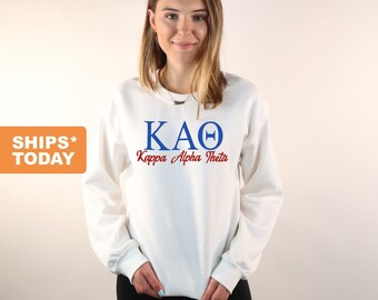 Kappa Alpha Theta Sweatshirt | Theta Red and Blue Crewneck Sweatshirt | Kappa Alpha Theta Sorority Gift Idea