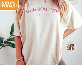 Alpha Sigma Alpha Comfort Colors Sorority T-shirt | Alpha Sig Big Little Reveal | Greek Gifts | Sorority Apparel | - Timeless Tradition -
