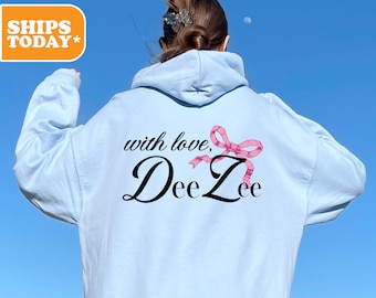 Delta Zeta Sorority Sweatshirt | Dee Zee Sorority Hoodie | Big Little Reveal | Greek Letters | DZ Aesthetic Hoodie | _ Cursive Ties _