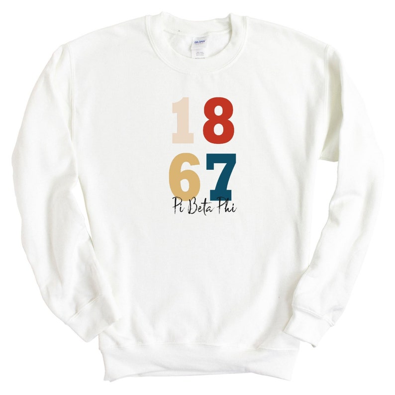 Pi Beta Phi Sweatshirt Pi Beta Phi Sorority Gift Idea Pi Phi Colorful Year Crewneck Sweatshirt