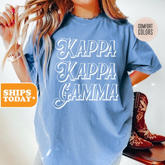 Kappa Kappa Gamma Comfort Colors Sorority T shirt Kappa Sorority Letters Trendy Shirt Greek Gifts Vintage Tees Simply Bold Etsy