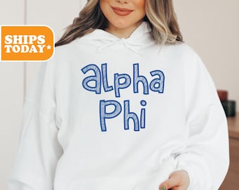 Alpha Phi Sorority Sweatshirt | APHI Sorority Merch | Greek Gifts | Sorority Hoodie | Custom Sorority | Pink Hoodie | _ Charming Crew _
