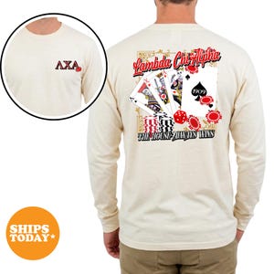 Lambda Chi Alpha Winning Hand Comfort Colors Fraternity T-shirt | Lambda Chi Greek Letters | Fraternity Gifts | Fraternity Apparel