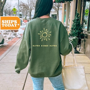 Alpha Sigma Alpha Sunbeam Sorority Sweatshirt | Alpha Sig Preppy Hoodie | Greek Letters | Pink Hoodie | Sorority Apparel