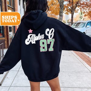 Alpha Omicron Pi Retro Bloom Sorority Sweatshirt | Alpha O Crewneck Sweatshirt | Sorority Letters | Greek Gifts | Aesthetic Hoodie