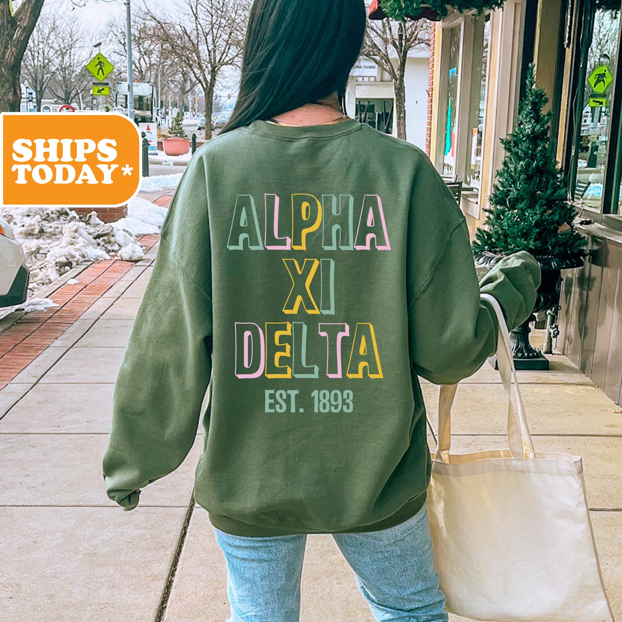 Alpha Xi Delta College Letters Sorority Sweatshirt | AXID Sorority ...