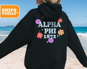 Alpha Phi Sorority Sweatshirt | APHI Sorority Merch | Crewneck Sweatshirt | Sorority Hoodie | Big Little Gift | _ Colorful Petals _