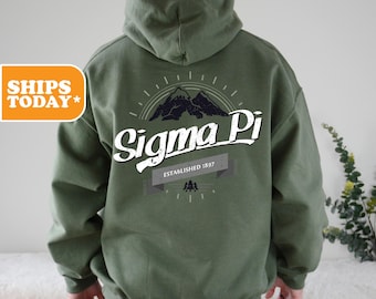 Sigma Pi Mountain Retreat Fraternity Sweatshirt | Sigma Pi Fraternity Hoodie | Crewneck Sweatshirt | Fraternity Gifts | Greek Apparel
