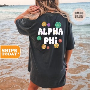 Alpha Phi Petal Pride Comfort Colors Sorority T-shirt | APHI Sorority Merch | Big Little Shirts | Sorority Apparel | Greek tshirt