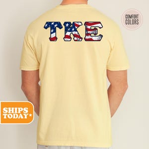 Tau Kappa Epsilon Red White Greek Comfort Colors Fraternity T-shirt | TKE Greek Letters | Fraternity Gifts | Fraternity Apparel