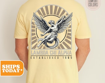 Lambda Chi Alpha Sacred Wings Comfort Colors Fraternity T-shirt | Lambda Chi Greek Letters | Fraternity Gifts | Fraternity Apparel