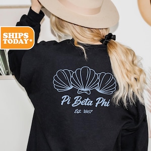 Pi Beta Phi Ocean Treasures Sorority Sweatshirt | Pi Phi Crewneck Sweatshirt | Sorority Letters | Greek Gifts | Aesthetic Hoodie