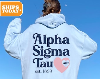 Alpha Sigma Tau Faded Love Sorority Sweatshirt | Alpha Tau Sorority Gifts | Aesthetic Hoodie | Big Little Reveal | Sorority Hoodie