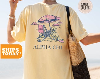 Alpha Chi Omega Beach Bliss Comfort Colors Sorority T-shirt | AXO Greek Letters | Sorority Gifts | Trendy Shirt | Comfort Colors Shirt