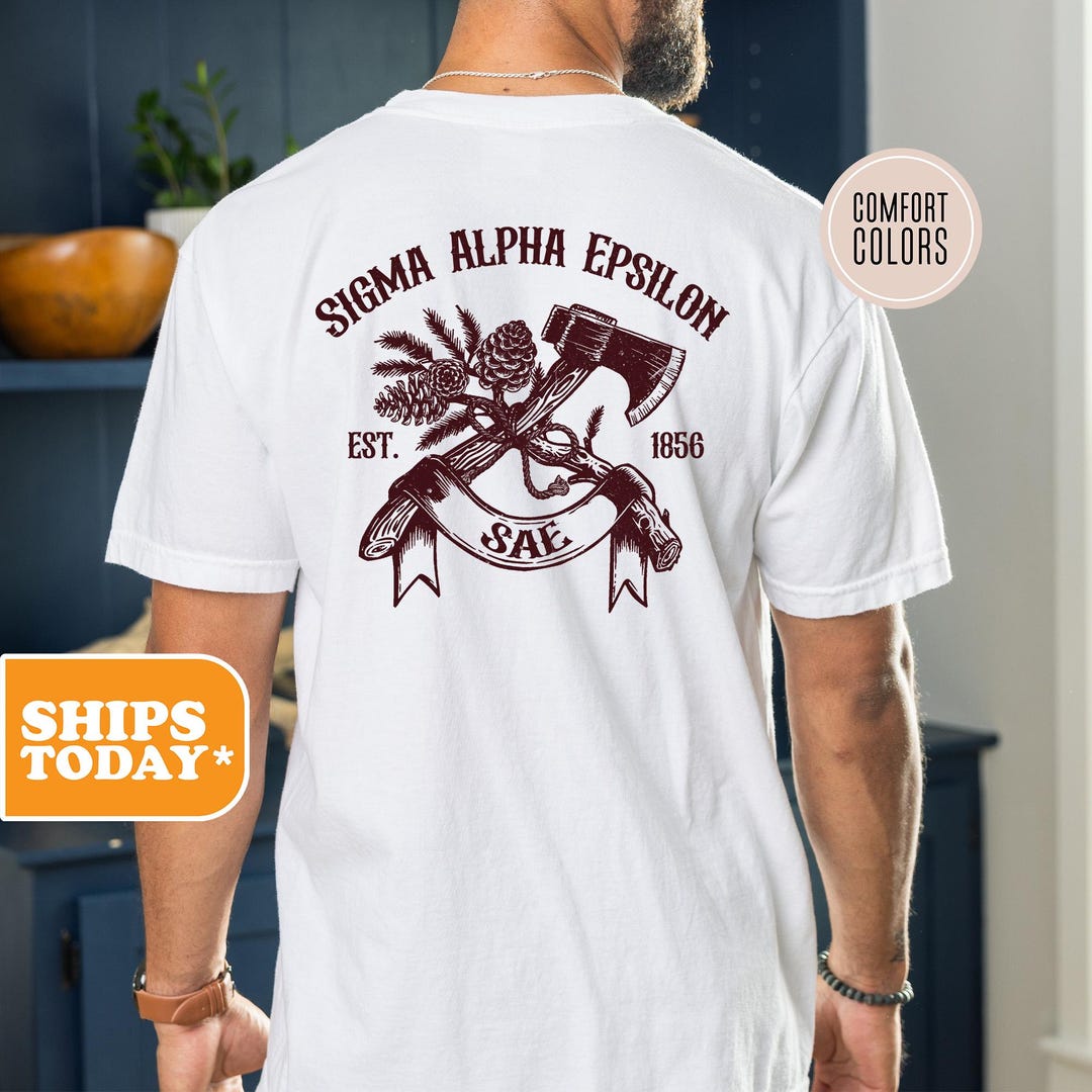 Sigma Alpha Epsilon Axe and Honor Comfort Colors Fraternity T-shirt ...