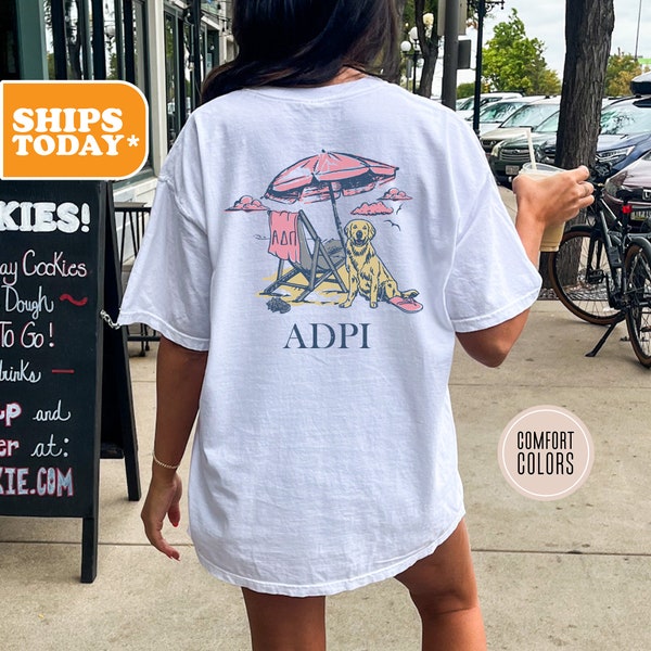 Alpha Delta Pi Comfort Colors Sorority T-shirt | ADPI Greek Gifts | Sorority Merch | Big Little Reveal | Vintage Tees | - Beach Bliss -