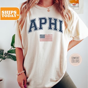 Alpha Phi Comfort Colors Sorority T-shirt | APHI Trendy Shirt | Sorority Merch | Big Little Gift | Sorority Apparel | - Stars United -