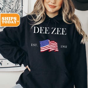 Delta Zeta Sorority Sweatshirt | Dee Zee Preppy Hoodie | Big Little Reveal | Sorority Merch | DZ Oversized Hoodie | _ Patriotic Hearts _