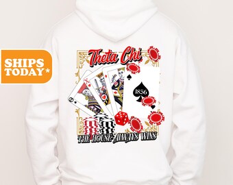 Theta Chi Winning Hand Fraternity Sweatshirt | Theta Chi Fraternity Hoodie | Crewneck Sweatshirt | Fraternity Gifts | Greek Apparel