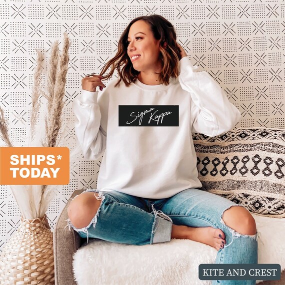 Sigma Kappa Sweatshirt Sigma Kappa Black Box Crewneck Sweatshirt Sorority Big Little Gift Idea Etsy