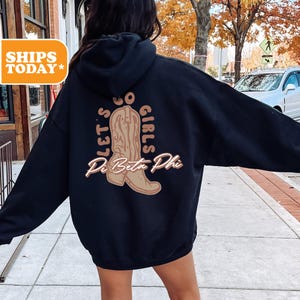 Pi Beta Phi Let&#39;s Go Girls Sorority Sweatshirt | Pi Phi Crewneck Sweatshirt | Sorority Letters | Greek Gifts | Aesthetic Hoodie