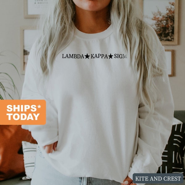 Lambda Kappa Sigma Black Star Crewneck Sweatshirt- Sorority Big Little Gift Idea