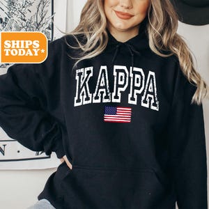 Kappa Kappa Gamma USA Pride Sorority Sweatshirt | Kappa Sorority Letters | Aesthetic Hoodie | Sorority Merch | Big Little Gift