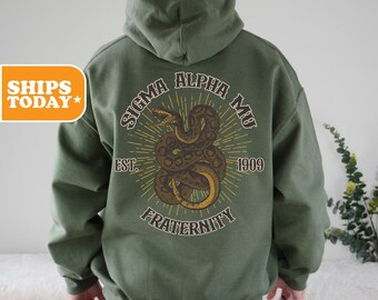 Sigma Alpha Mu Serpent Strike Fraternity Sweatshirt | Sammy Fraternity Hoodie | Crewneck Sweatshirt | Fraternity Gifts | Greek Apparel
